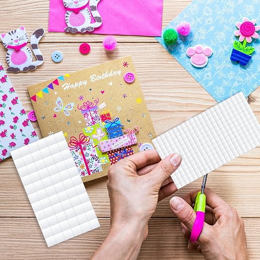 Lusofie 1320Pcs Square Foam Sided Adhesive Sticker Set 3D Pop White 2-Side Foam - Image 5