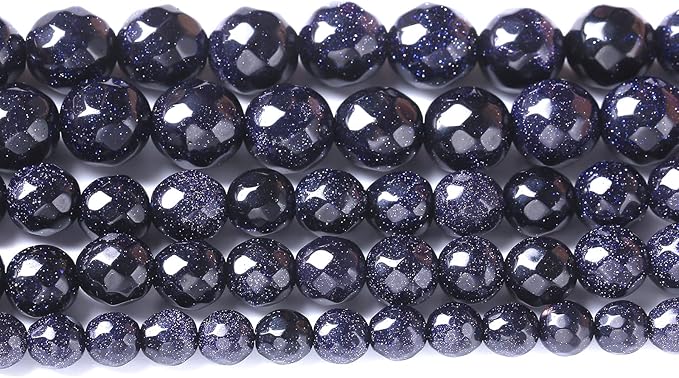 4mm 90pcs Natural Blue Sandstone Faceted Stone Beads by NaturalStoneBeads