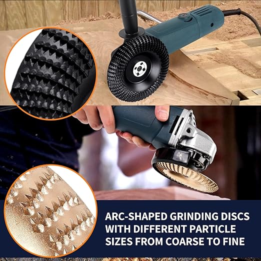 Pomsare 5PCS Angle Grinder Wood Carving Disc Set, Polishing Wheel Pad Sanding - Image 4