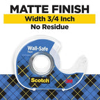 Scotch Wall-Safe Tape, 4 Dispensered Rolls, Sticks Securely, Removes Cleanly - Image 2