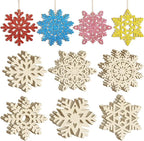 36PCS Wooden Christmas Decoration Snowflake Ornaments to Paint Christmas by Sophena