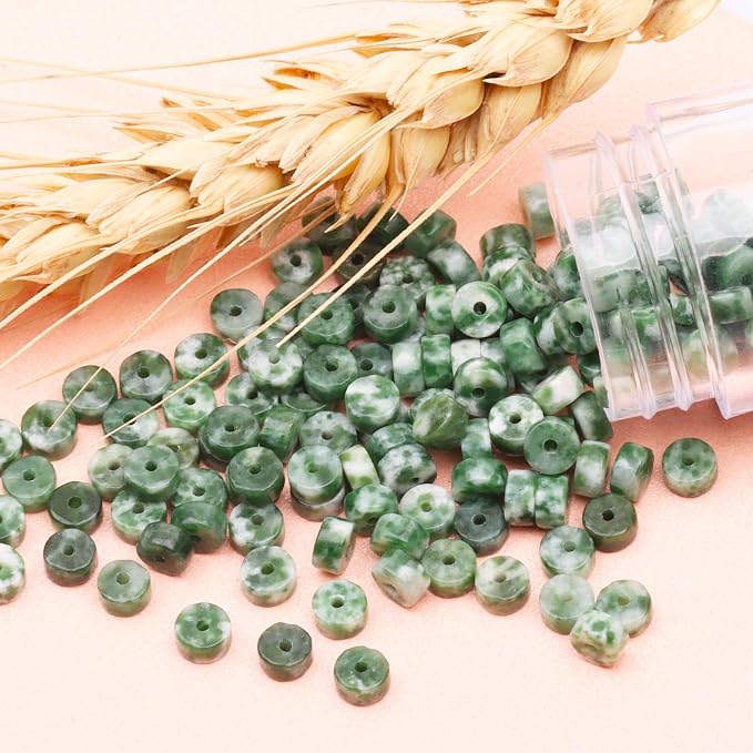 Natural Stone Heishi Beads for Necklace Making, 4 mm x 2 mm Small Flat Round - Image 7