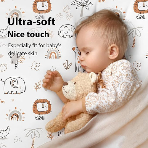 Baby Crib Sheets for Boys and Girls, 3 Pack Toddler Bed Sheets for 52”x28” - Image 2