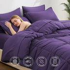 Love's cabin Full Comforter Set Dark Purple, 7 Pieces Full Bed in a Bag - Image 3