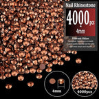 4000pcs 4mm Resin Rhinestones Bulk, Champagne Flatback Round Jelly Rhinestones - Image 2