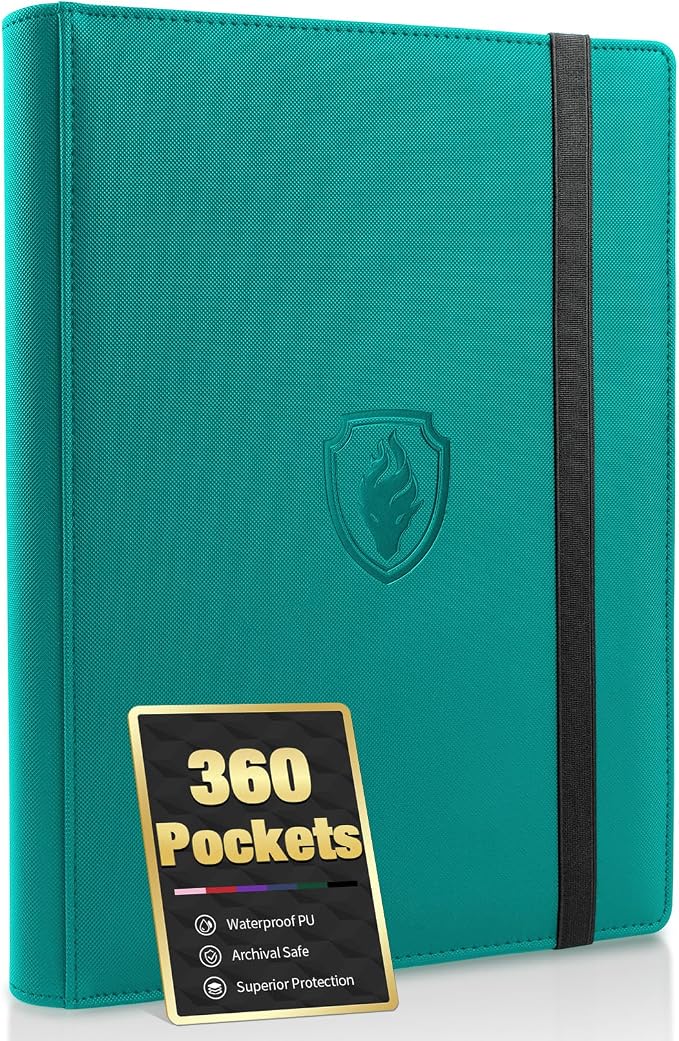 Premium 9 Pocket Card Binder for 360 Cards, Fabmaker PU Cover Trading Card by Fabmaker