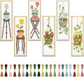 FREEBLOSS 6 Set Cross Stitch Bookmark Kit Flowers Patterns Stamped Cross Stitch by FreeandCreativeCraftsArt