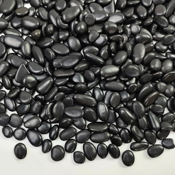 FANTIAN 2 lbs Black Pebbles for Indoor Plants, 3/8 inch Decorative Rocks by FANTIAN-GardeningMakesLifeBetter