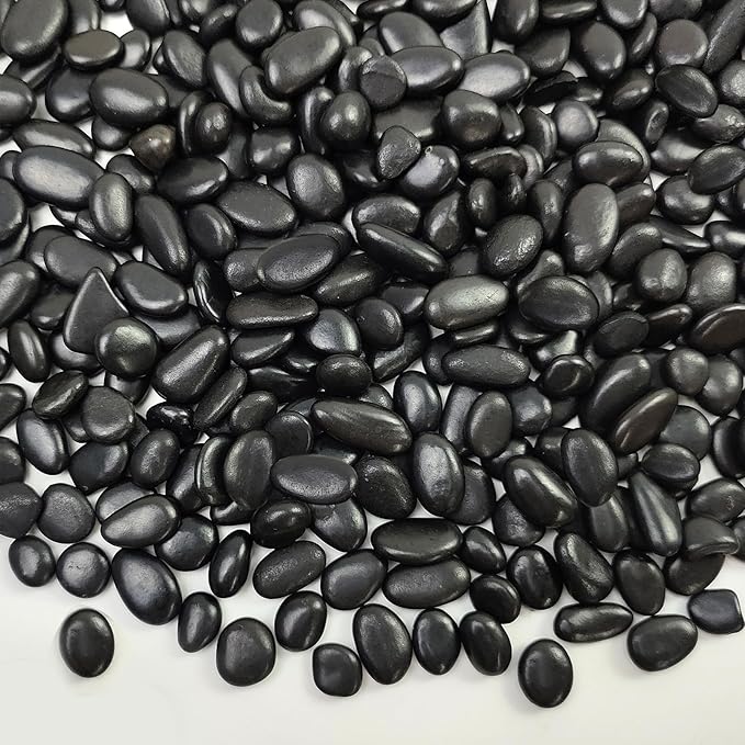 FANTIAN 5 lbs Pebbles for Indoor Plants. 3/8 inch Small Black Stones, by FANTIAN-GardeningMakesLifeBetter