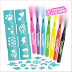 Canal Toys Airbrush Plush Refill Pack – 7 Color Airbrush Markers & 2 Stick-On - Image 2
