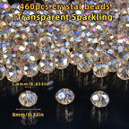 460Pcs 8mm Crystal Glass Beads for Jewelry Making Beads for Bracelets Necklace - Image 3