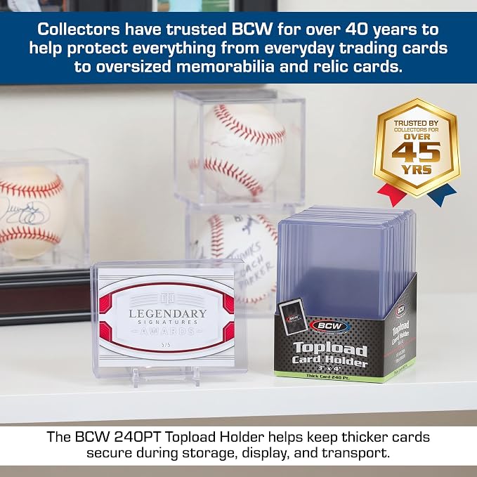 BCW Thick Card Topload Holder | Holds Relic, and Jersey Cards | Protective Card - Image 3