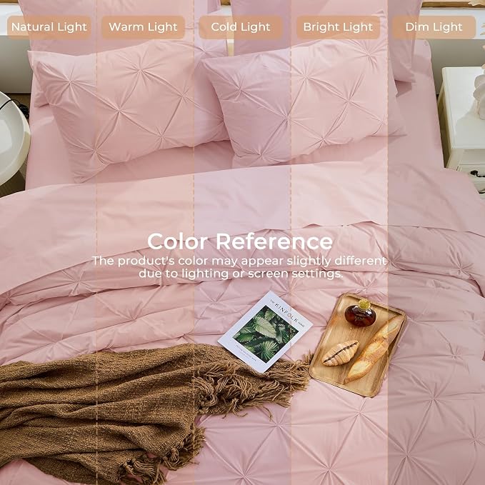 Sasttie Twin Comforter Set, 5-Piece Bed in a Bag, Pintuck Bedding Sets - Image 8