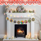 40Pcs DIY Unfinished Mandala Painting Wood Craft Wooden Chips Coloring - Image 4