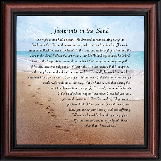 Footprints in the Sand Inspirational Wall Art, Beach Decor, Christian Gifts - Image 2