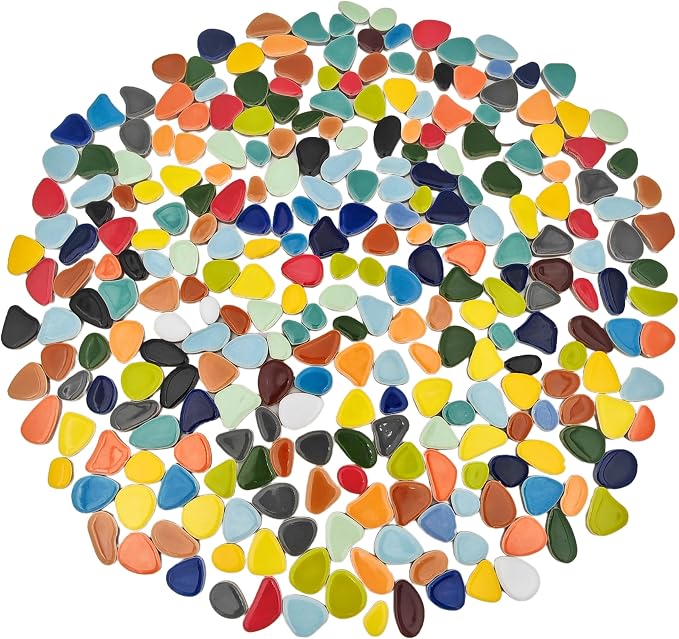 1.1lb Ceramic Mosaic Tiles, Mixed Colour Ceramic Mosaic Pieces - Image 7