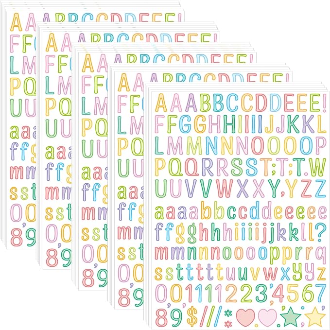 Letter Stickers 0.5 inch, Self-Adhesive Vinyl Waterproof ABC Letter Stickers by Unknown