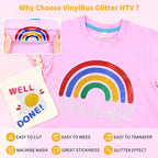 VinylRus Glitter HTV Heat Transfer Vinyl Bundle - Image 4