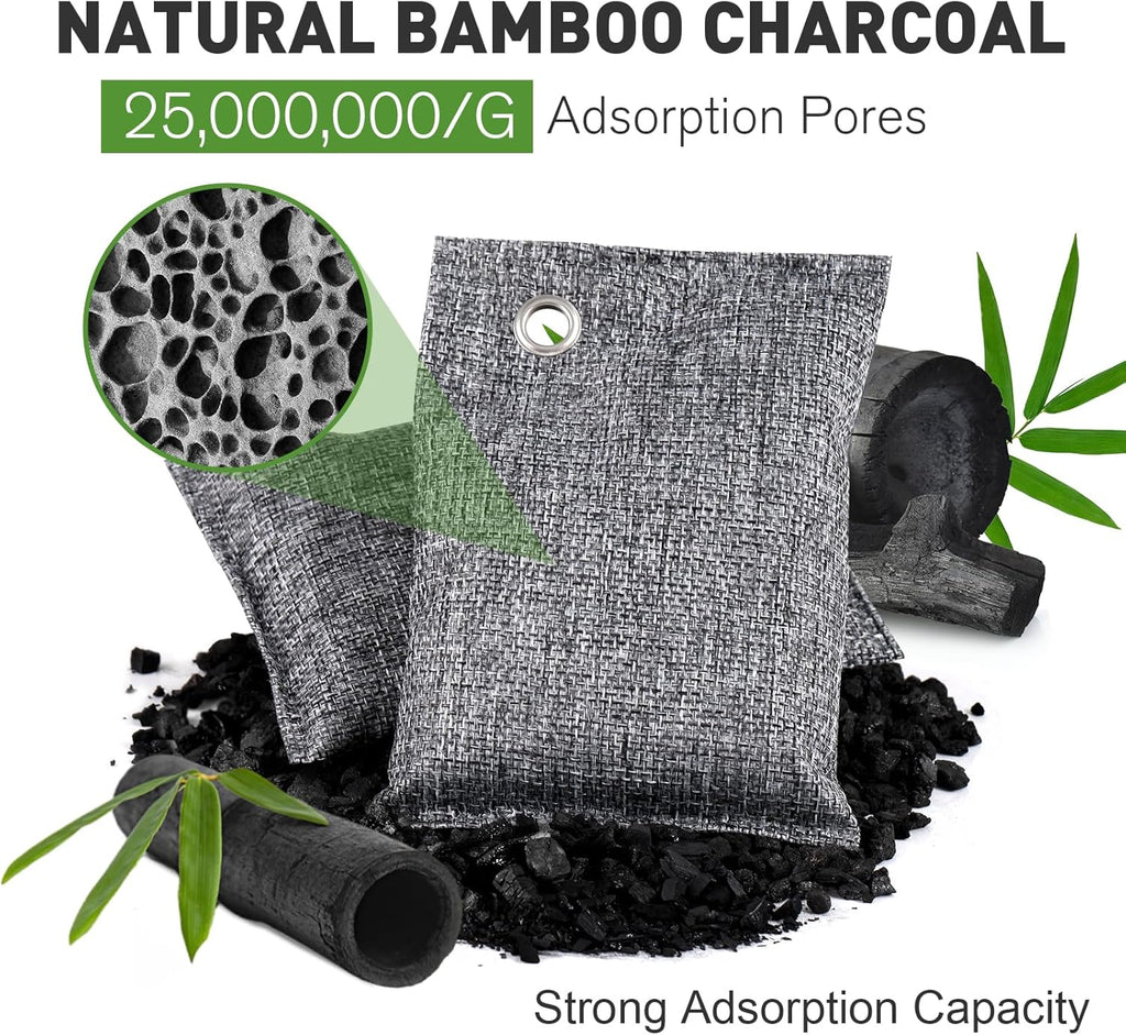 20Pack Activated Charcoal Odor Absorber, Odor Eliminator for Strong 0dor,Shoe Deodorizer,Bamboo Charcoal Air Purifying For in Car,Closet,Shoe, Basement,(100g /3.53oz Each)