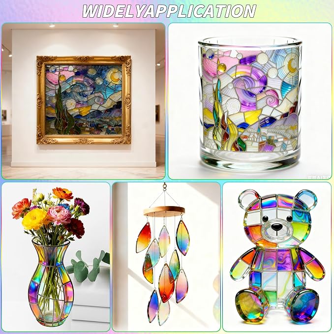 36 Sheets Iridescent Stained Glass Sheet Variety Pack, 4 X 6 inch Cathedral Art - Image 7