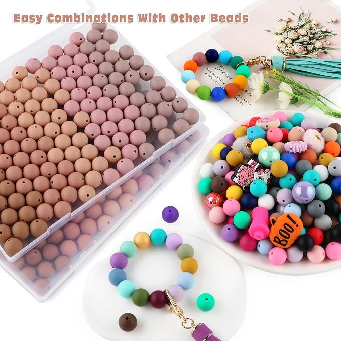 150Pcs Silicone Beads 15mm Mix Color, Bulk Silicone Beads 15mm - Image 5
