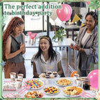 Pickmesh 400 Pcs Safari Birthday Party Supplies Include Pink Green Jungle - Image 4