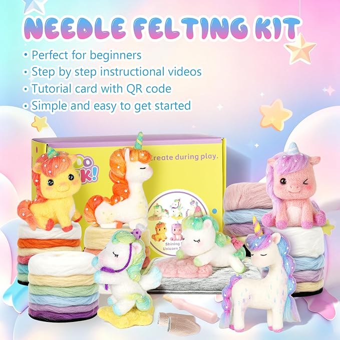 LUDOTEK Needle Felting Kit, Wool Felt Needle Felting Tools Foam Pad, Craft - Image 6