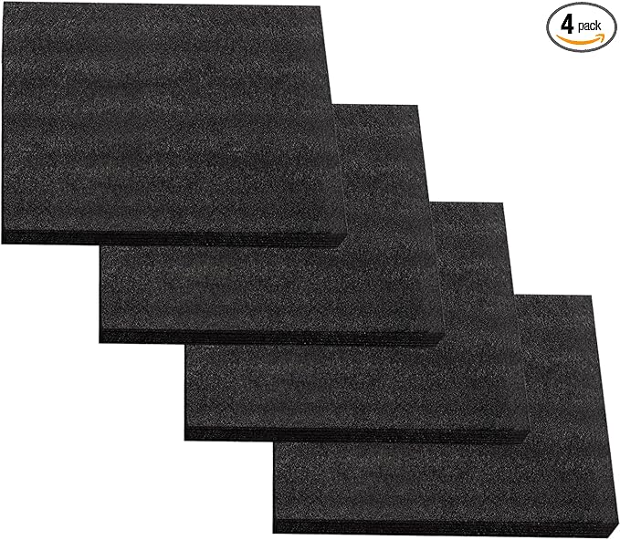 4Pack Customizable Polyethylene Foam Sheets 15.7"X 11.8"X1" Thick Foam Padding by Unknown