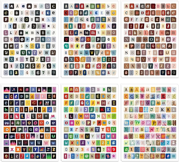 1304Pcs Magazine Letter Stickers by Gretion