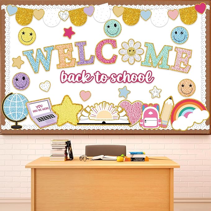 Welcome Back to School Bulletin Board Set Boho Groovy Classroom Decorations by Yiaoyinnz