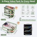 6 Pack Green Clear Hard Shell Beauty Organizer, 1.2mm Heavy Duty Crush-Proof - Image 4