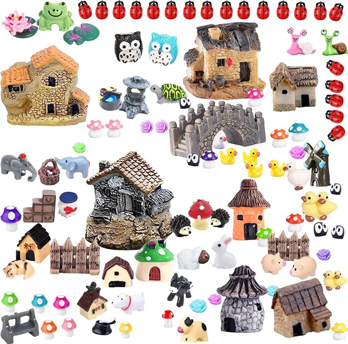 105 Miniature Fairy Garden Accessories, Fairy Garden Kit, Fairy Garden Animals by Unknown