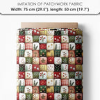 Christmas Patchwork Mushroom House Fabric Panel – Single Continuous Cotton - Image 7