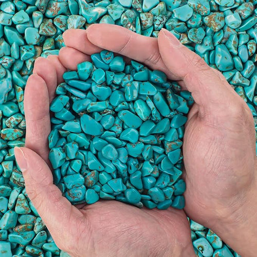 0.88 Lb Turquoise Aquarium Gravel Rocks Betta Fish Tank Pebbles, Polished by EZEELAI