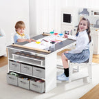 GarveeHome 4-in-1 Kids Art Table and Chair Set | Wood Toddler Activity Desk - Image 2