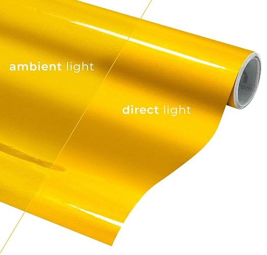 VViViD DECO65 Reflective Yellow Gold Permanent Adhesive Craft 12" x 4ft Vinyl - Image 2