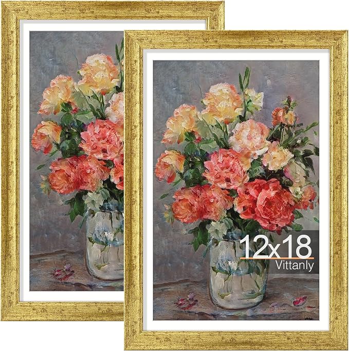 Vittanly 12x18 Poster Frames Set of 2, Ornate Vintage Photo Frame by Vittanly