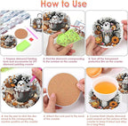 8 PCS Halloween Diamond Art Coasters Kits, Ghost Diamond Painting Coaster | - Image 3