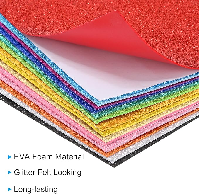 PATIKIL 30Sheets Blue EVA Glitter Foam Sheet 11.8 x 7.9 Inch 2mm Thick - Image 3