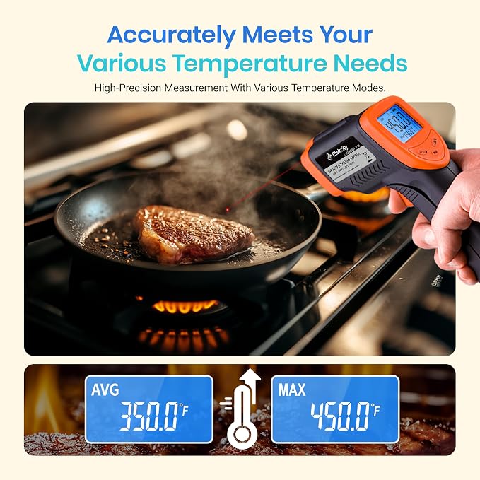 Etekcity Infrared Thermometer Laser Temperature Gun 774, Pizza Oven, Adjustable - Image 6