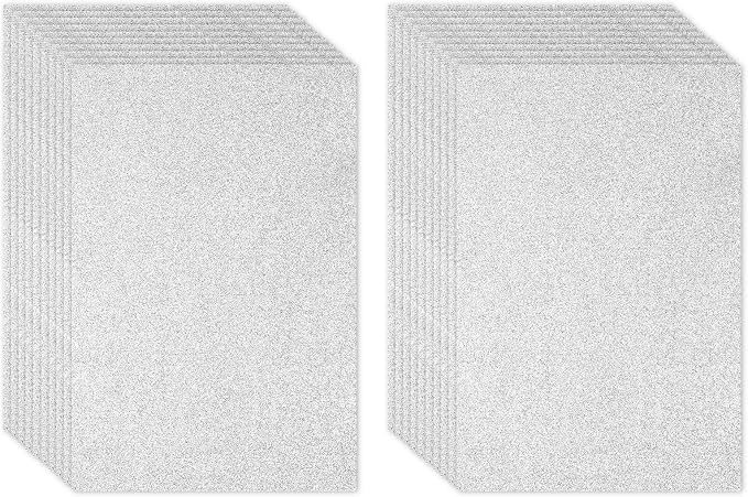 PATIKIL Silver Tone Shiny EVA Glitter Foam Sheet 11 x 8 Inch 2mm Thick Sparkle by PATIKIL
