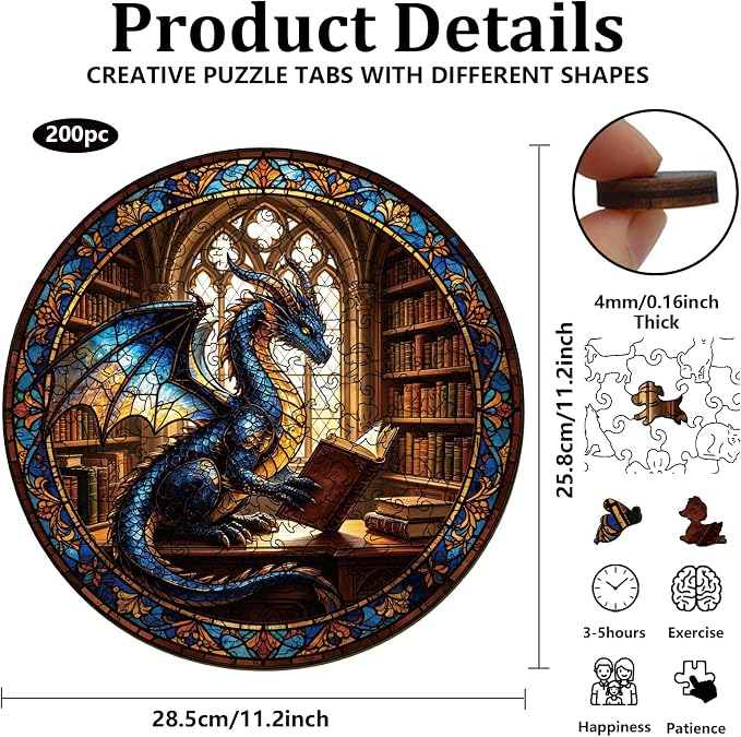 200pcs Wooden Puzzles for Adults Unique Animal Shaped Pieces Colorful Funny - Image 2