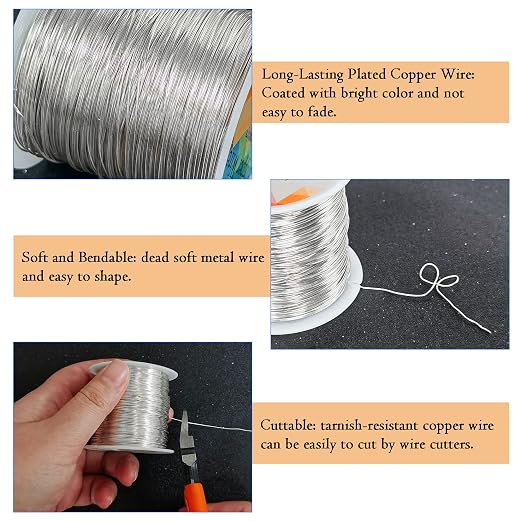 203 Feet Tarnish Resistant Copper Wires 24 Gauge/0.5mm Jewelry Craft Wires - Image 3