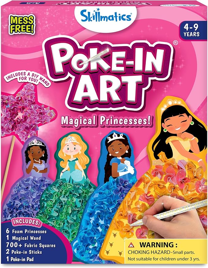 Skillmatics Poke-in Art – Magical Princesses, DIY Wood Craft Kits | Mess-Free by Skillmatics