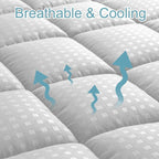 HYLEORY Queen Mattress Pad Quilted Fitted Mattress Protector Cooling Pillow Top - Image 2