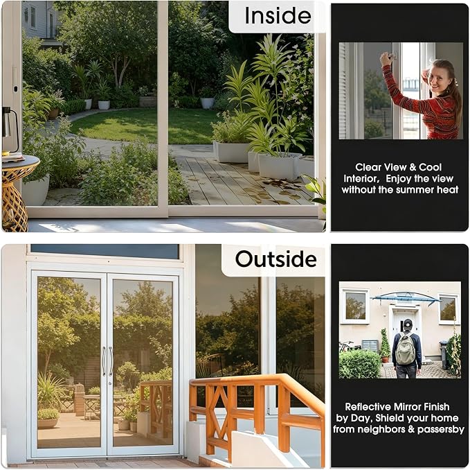 Coavas Window Privacy Film Daytime See Out Not in, 83% UV Blocking Heat Control - Image 4