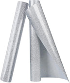 TORC Silver Glitter HTV Heat Transfer Vinyl Roll 12 inch x 10 ft Iron on Vinyl by TORC