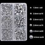 4000Pcs Mixed Size Hot Fix Round Crystals Gems Glass Stones Hotfix Flat Back - Image 3
