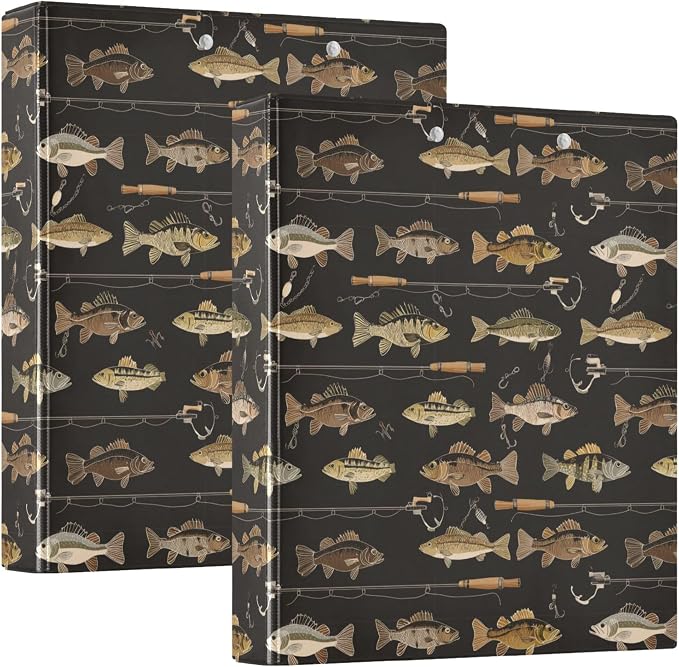 Fish Man Round Ring Binders 1.5 Inch Man I Love Fishing 3 Ring Clipboard Binder by Wamika