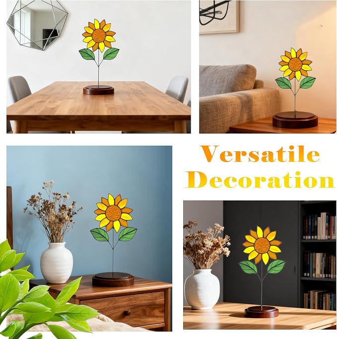 Stained Glass Flowers, Stained Glass Sunflower - Image 5